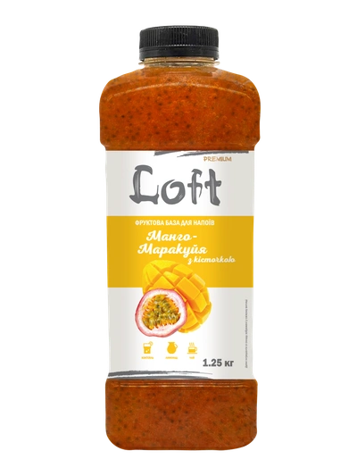 лофт маракуйя зк Купить Фруктова база для напоїв Лофт Манго-Маракуйя з кісточкою, пляшка, 1250г в Украиине недорого